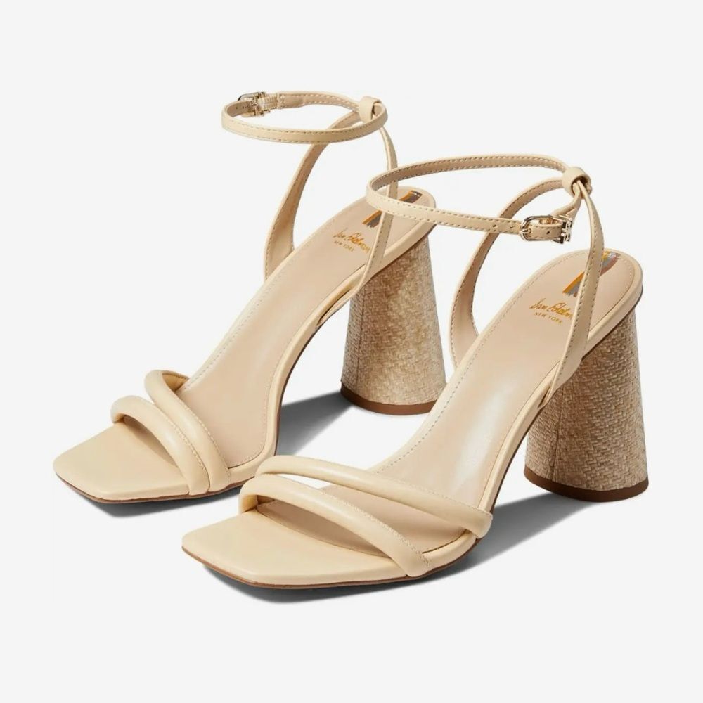 Sam Edelman Kia neutral beige block heel sandals women’s shoe size 10